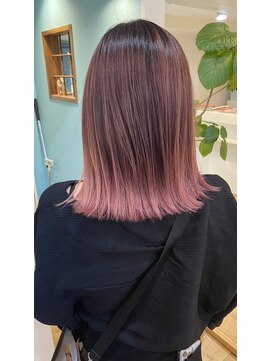 コヨーテ(coyote) バレイヤージュ　ダブルカラー　ヘイリーボブ バーガンディ