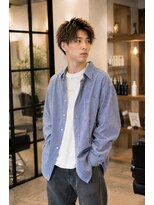 MEN's Baguz MEN'Sカット/ MEN'Sパーマ/ MEN'Sカラー ニュアンスカール×無造作束感メンズショート韓国ヘア