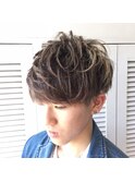 ツーブロック×マッシュ×ハイライト