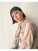 【F.】ワイドバング外ハネボブ×前髪なしショート