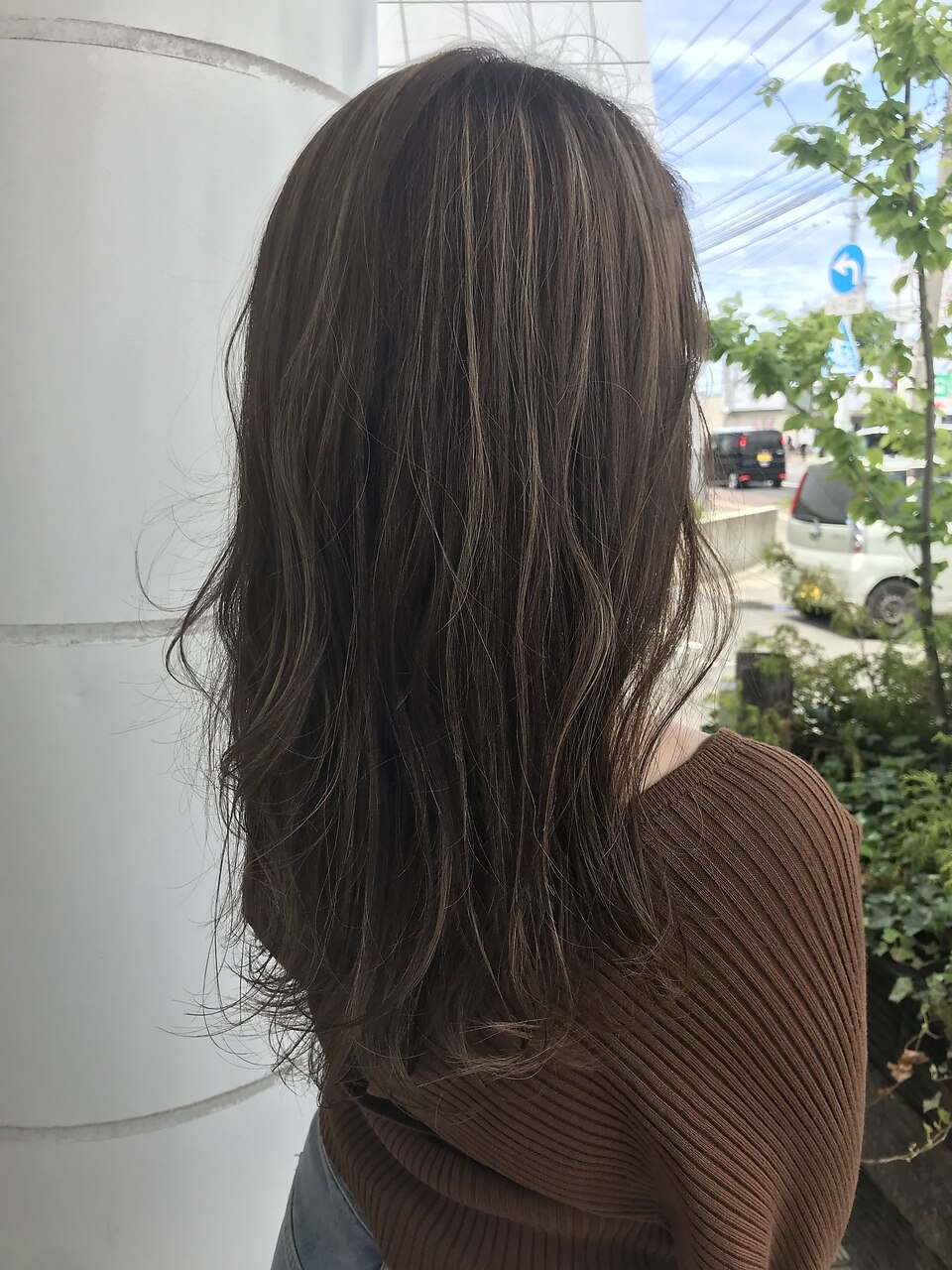 濃グレージュハイライト1ヶ月後色落ち×20代ナチュラル可愛い