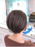 大人かわいい丸みショートボブ美髪うるツヤ髪ユニセックス