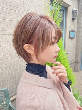 リール 銀座(R'EEL) やわらかチェリーブラウン×丸みショート