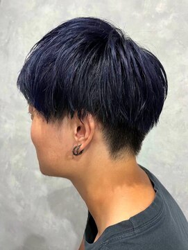 ルーツ(Roots) コンマヘア/ソフトマッシュショート/韓国ヘア/青髪/ネイビー/紫