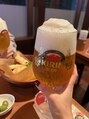 ヘアートゥリース 武蔵小杉店(hair trees) 頼んだビールのサイズ感に驚きました(*_*)