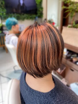 ヘアーリゾートエヌスタイル Hair Resort n-style ショートボブ　トップハイライト