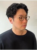 メンズパーマ　ツーブロック　アップバング