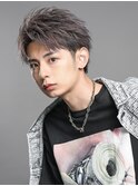 リバースかき上げ【ハーフバック】2ブロック前髪立ち上げ短髪