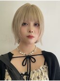ダブルカラーハイトーンウルフレディースマッシュウルフショート