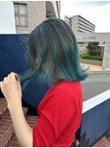 ブルーグリーンバレイヤージュ