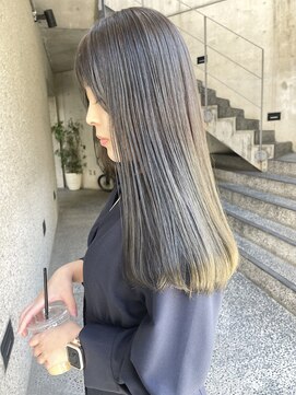 メゾンアクア 表参道(Maison ACQUA) ◎ブリーチなし透明感カラーオリーブベージュアッシュグレージュ