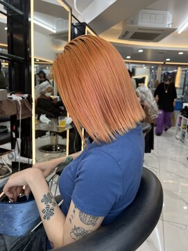 ラピス 渋谷本店(Lapis) オレンジカラー/ボブカット/ハイトーン/髪質改善/ショート