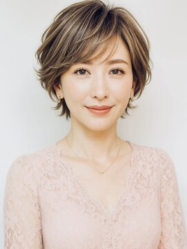 ノラキチジョウジ(NORA KICHIJOJI) 大人女性の白髪ぼかしハイライトショート30代40代白髪染め