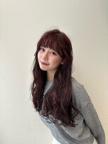 アヴァンス 深井店(AVANCE.) カシスピンクカラー/ピンクカラー/髪質改善/ゆるふわ巻き