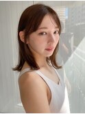 前髪 外ハネボブ 小顔 イメチェン ピンクベージュ"