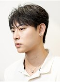 シースルーマッシュビジネスショートマッシュニュアンスパーマ