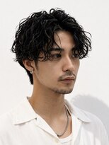 メンズフィール 心斎橋(MEN'S FEEL)&nbsp;リバースセンターパート/ニュアンスパーマ/ダウンバング
