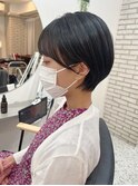 ナチュラル丸みボブ黒髪ショート
