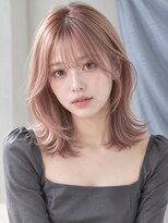 モト 船橋(moto)&nbsp;韓国アイドル風ミディアムレイヤーローズゴールドベージュ船橋