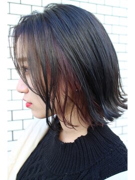 ジャコ ヘアー(jako HAIR) 【jako】インナーカラー デザインカラー　ボルドーレイヤーボブ
