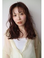 アールヘア ナチュラルアンドオーガニックサロン ナチュラルウェーブロング【オーガニックプラムピンクカラー】
