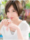 透明感暗髪モーブ前下がりマッシュルームヘアh大宮20代30代40代