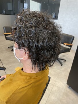 アチーブリス(achieve Liss) メンズ時短セット 無造作スパイラルパーマ 黒髪暗髪