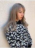 透明感ミルクティーアッシュベージュ♪ レイヤーロング 前髪あり