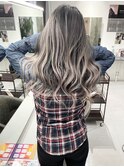 【梅田】バレイヤージュホワイトバレイヤージュ髪質改善