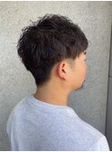 メンズショート ナチュラルパーマ 刈り上げショート