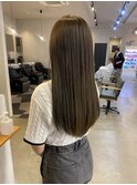 20代30代大人可愛いオリーブブラウンストレートロング艶感