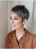 【欧米女優風ショート】爽やかな印象を目指す白髪カバー