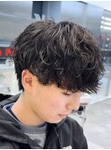 メンズ渋谷シャドウパーマ緩めツイストスパイラルパーマ韓国ヘア