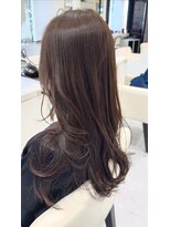 レ セゾン(Les Saisons) ブラウンベージュ透明感カラーロングレイヤースタイル
