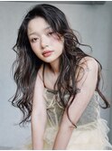 ロング美髪顔周りレイヤー韓国ヘア_F0281