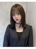 サンドベージュ 顔まわりレイヤー ワンカール