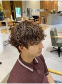 波巻きツイストmixパーマ+メンズカット