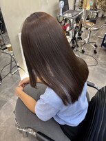 ファビ 渋谷(Fab)&nbsp;くびれヘア/暗めカラー/アプリコットオレンジ/縮毛矯正