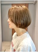 前髪長めの丸みショートボブミニボブ白金目黒