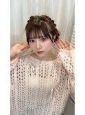 ぽこぽこ編み込みツインおだんご