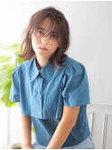 切っぱなしミディアムスタイル/深みブラウン