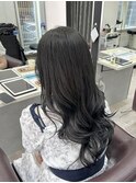 【江添茉友】ブルーブラック/地毛風カラー/レイヤーカット