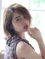 銀座大人可愛い小顔濡れ髪ウェットヘア透け感艶カラー外ハネボブ