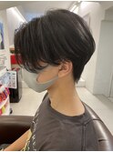 前下がりメンズショート