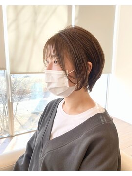 ファースト 長町店(first) 大人かわいいシースルーバング ひし形ショート◎30代40代50代
