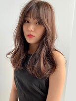 ソヨン 名古屋店(SOYON)&nbsp;マロングレージュ レイヤー 小顔バング