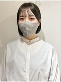 "久保田"切りっぱなしボブまとまるボブ大人ボブシースルーバング