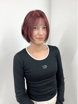 シュク 高円寺(SYUK) 【 kanna 】ブリーチなしWカラー/顔まわりレイヤーなショート