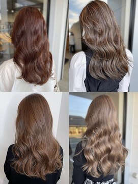 美容室フルール 透明感カラー★ダブルカラーブリーチミルクティーベージュ