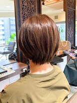 ヘアリゾート粋 ティガ 池袋店(tiga)&nbsp;丸みショートボブ/レイヤー/ショコラブラウン
